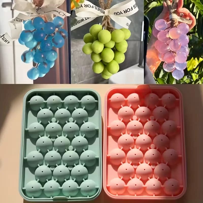 Grape Ball Silicone Molds Set One String Round Beads Silicone Mold Handmade Candle Soap Ice Cube Making Mould DIY Kitchen