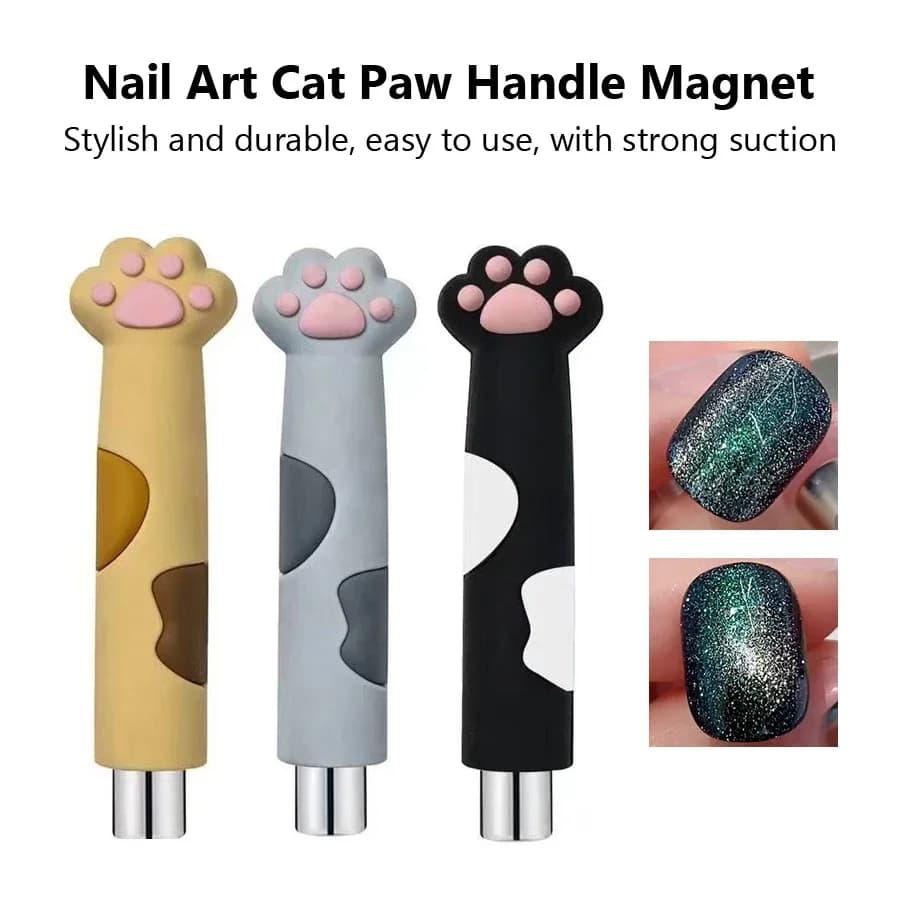 Zampa di gatto Forte magnete Stick Nail Art Asta magnetica per manicure con smalto gel per occhi di gatto - Strumento creativo per unghie a tema animale domestico