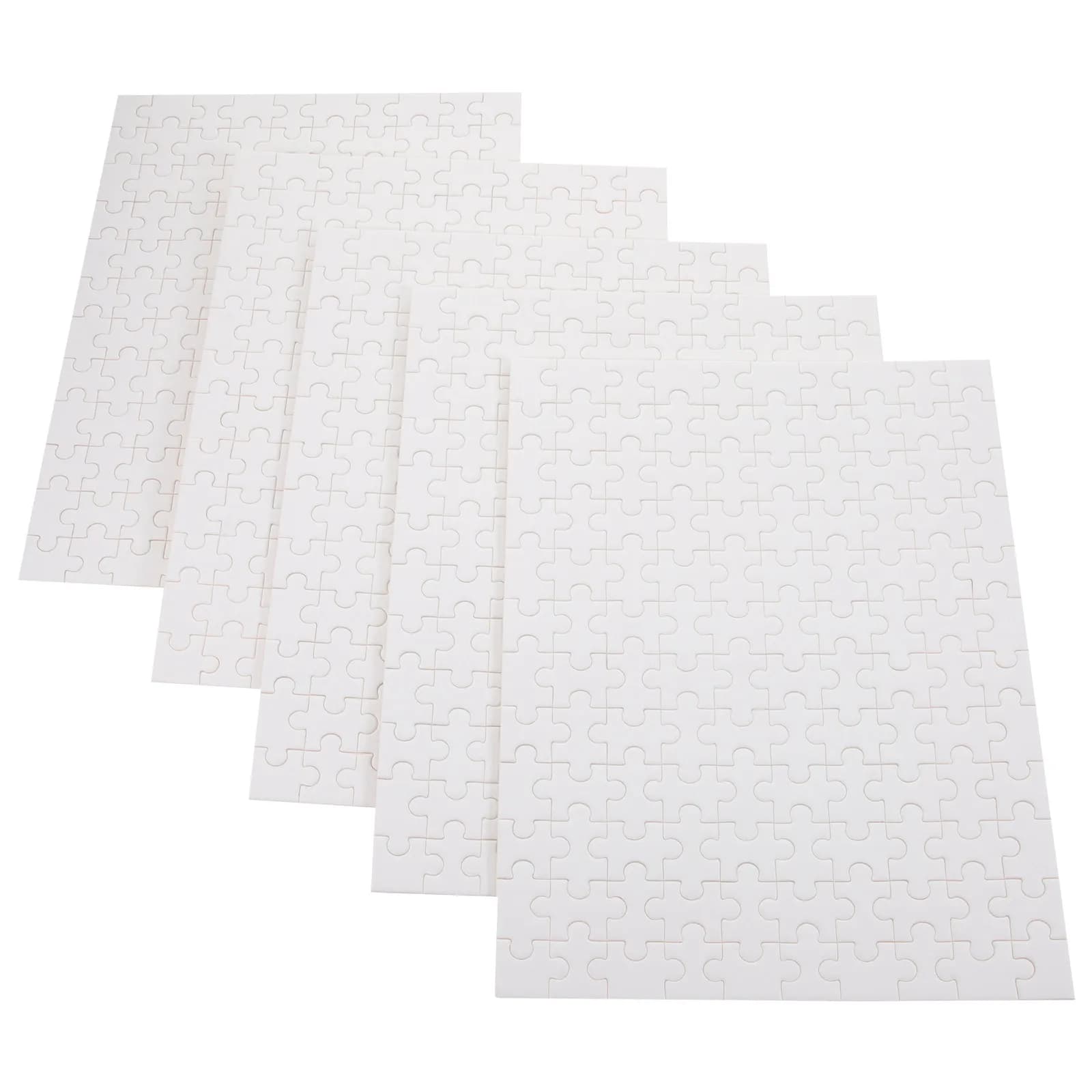 Set di 5 Puzzle Vuoti per Sublimazione Fai-da-Te, Pezzi di Puzzle per Trasferimento a Caldo, Gioco Creativo per Bambini e Adulti