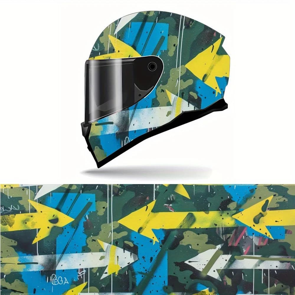 Street Art Arrow camouflage, waterproof removable decals for motorcycle helmets, universal scratch-resistant F