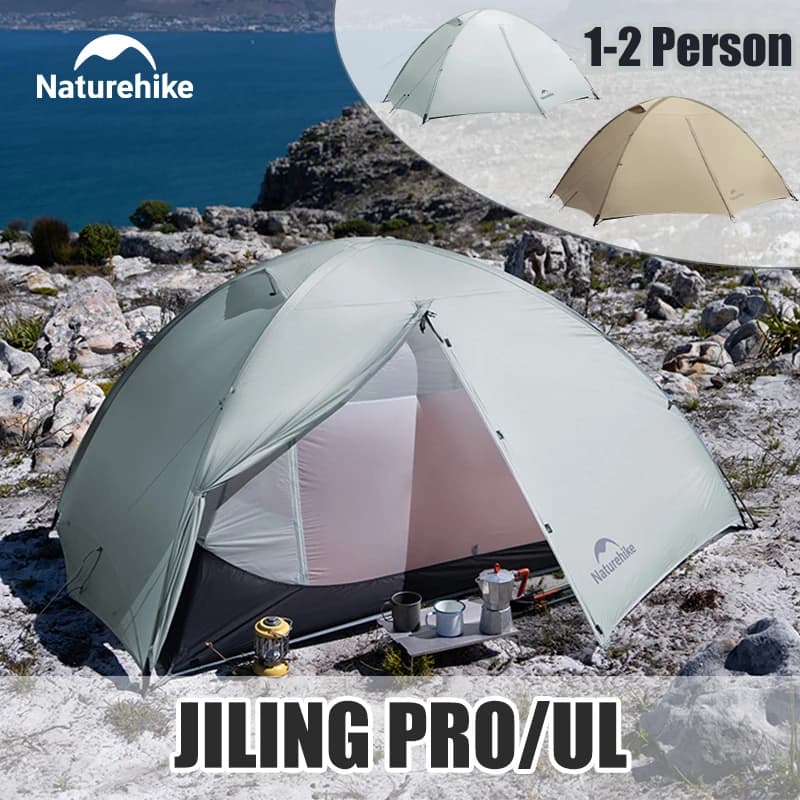 Ultralight Camping Tent Naturehike JILING PRO/UL 15D 20D Nylon, Waterproof for Hiking, 1-2 People, 4 Seasons