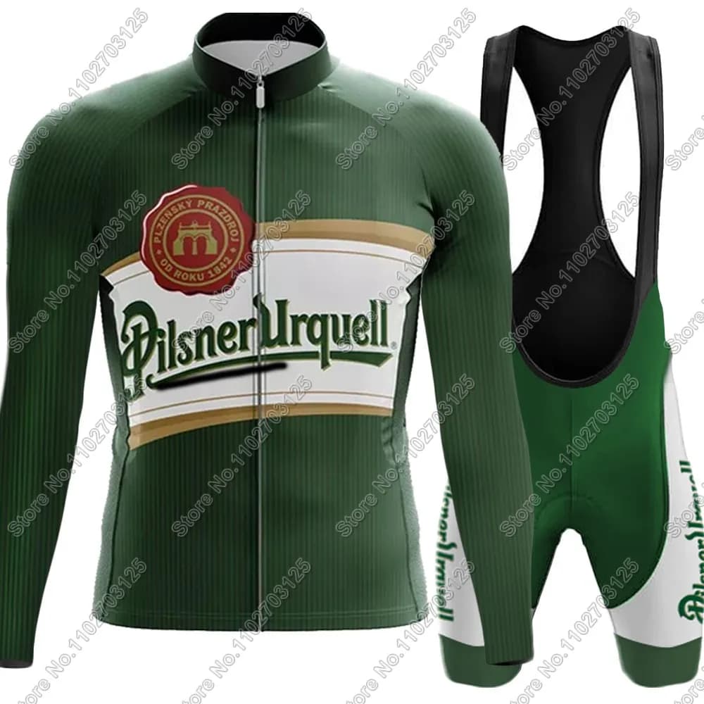 2025 Drink Beer Cycling Jersey Set Summer Czech Long Sleeved Clothing Shirt Road Trousers Shorts with Braces Bike Jumpsuit MTB Maillot