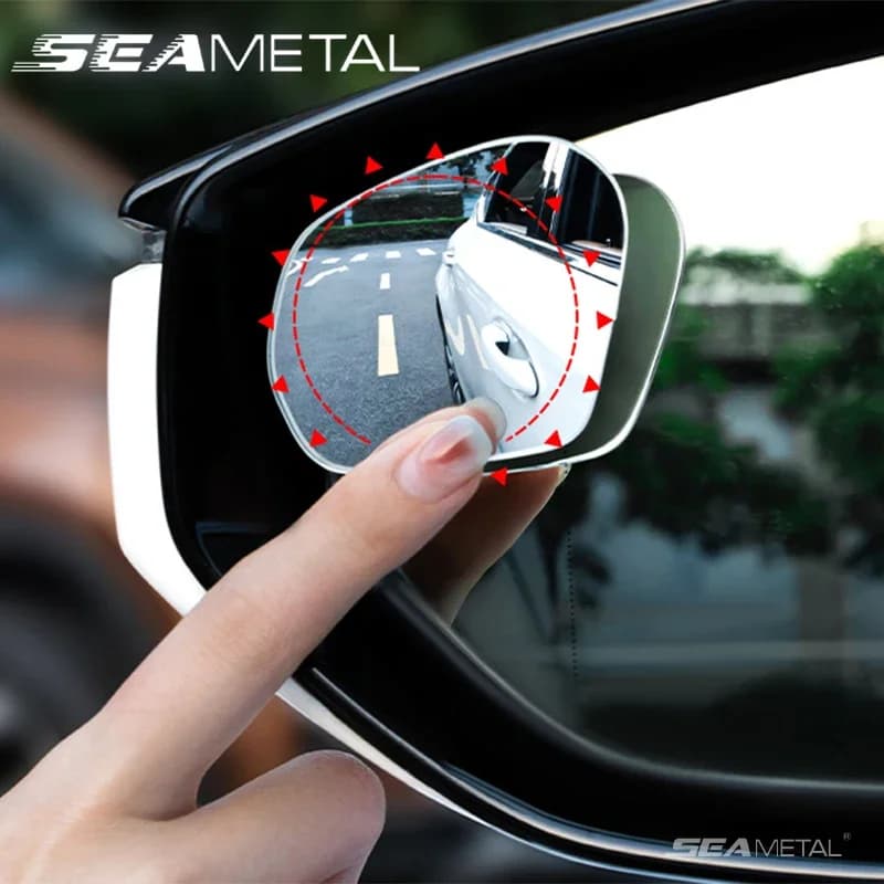 SEAMETAL 2 pieces Car rearview mirrors 360 degree adjustable blind spot mirrors Auxiliary rearview mirrors HD frameless