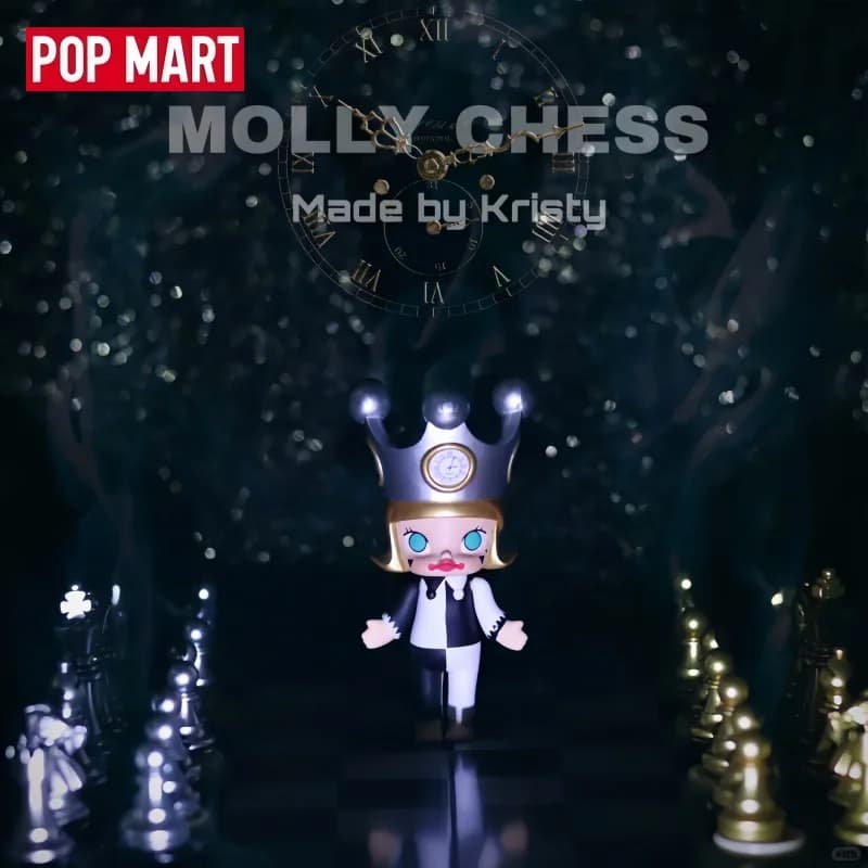 Originale autentico Popmart Molly bambola degli scacchi figura da collezione scatola cieca giocattoli Kawaii regalo oggetti da collezione alla moda decorazioni per il desktop