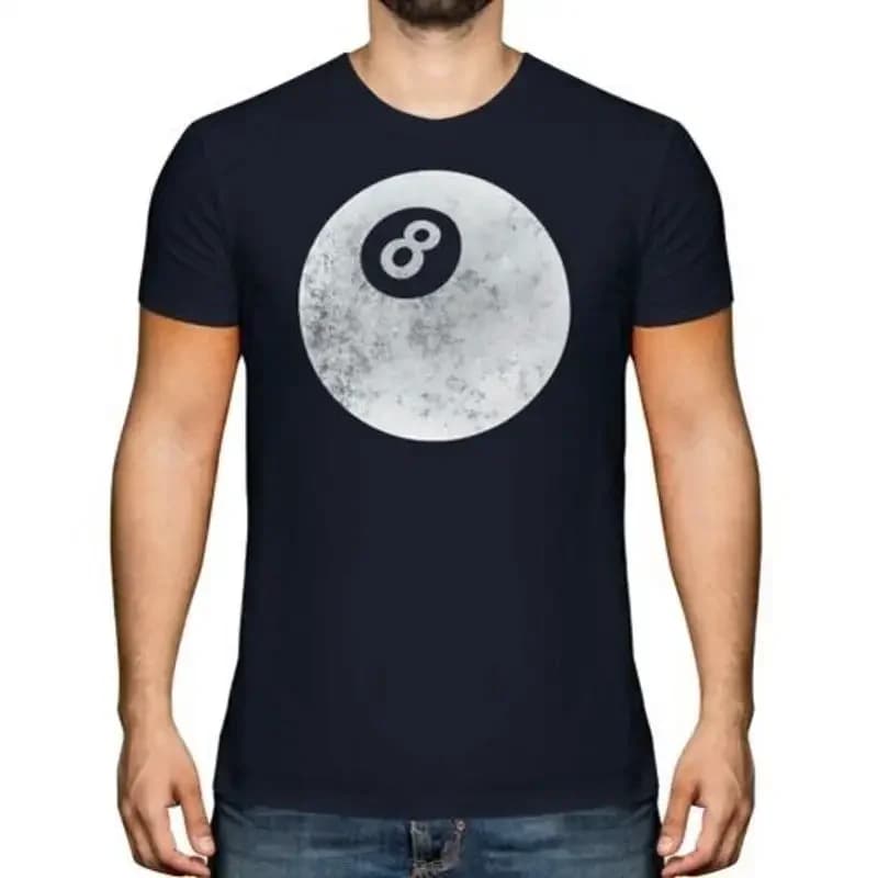 Pool 8 Ball Print Aged T-Shirt Vintage Style Top Cue Table Gift