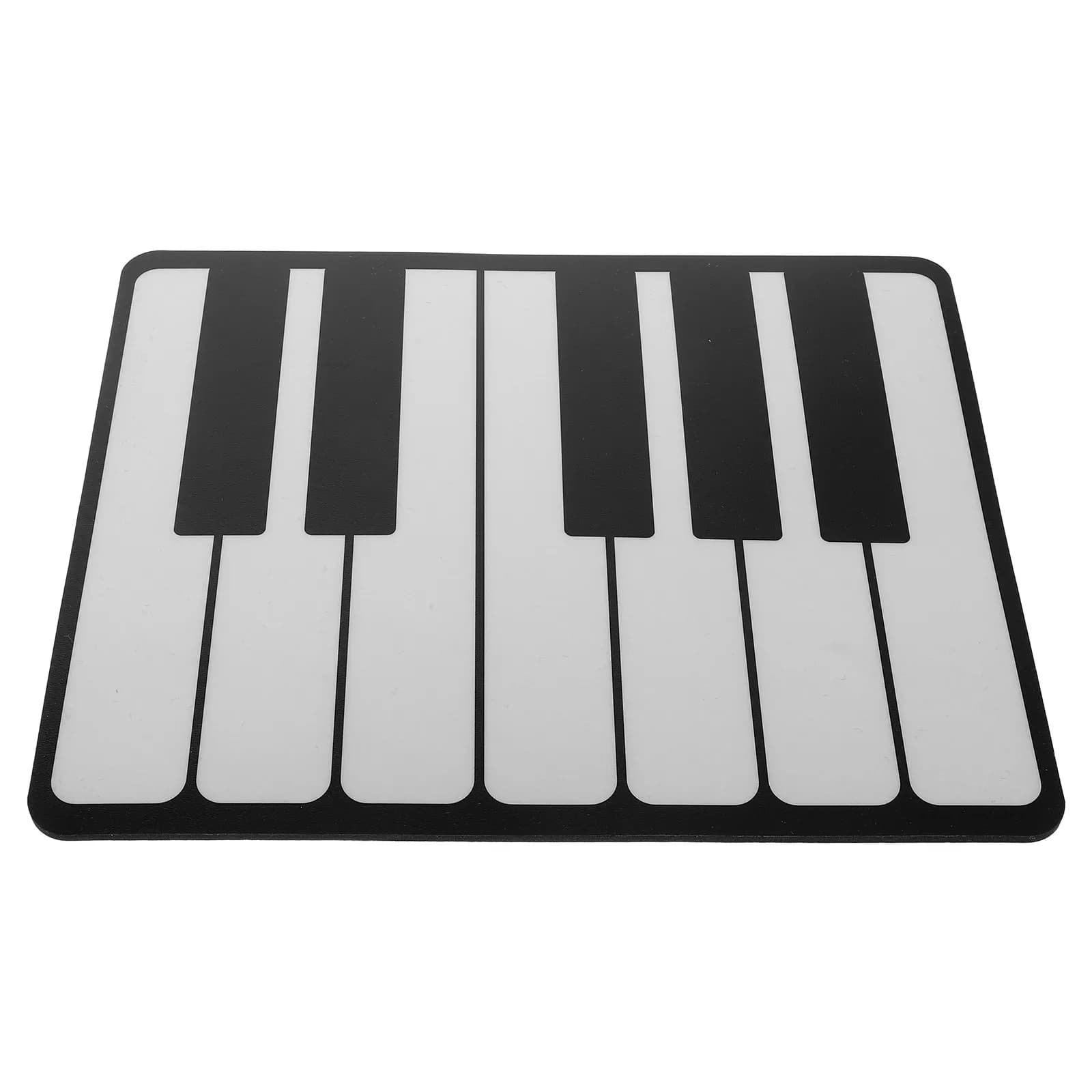 Tappetino per Tastiera di Pianoforte e Mouse, Grande, Bianco e Nero, Base Antiscivolo in Gomma, Superficie in Microfibra Impermeabile per Gaming