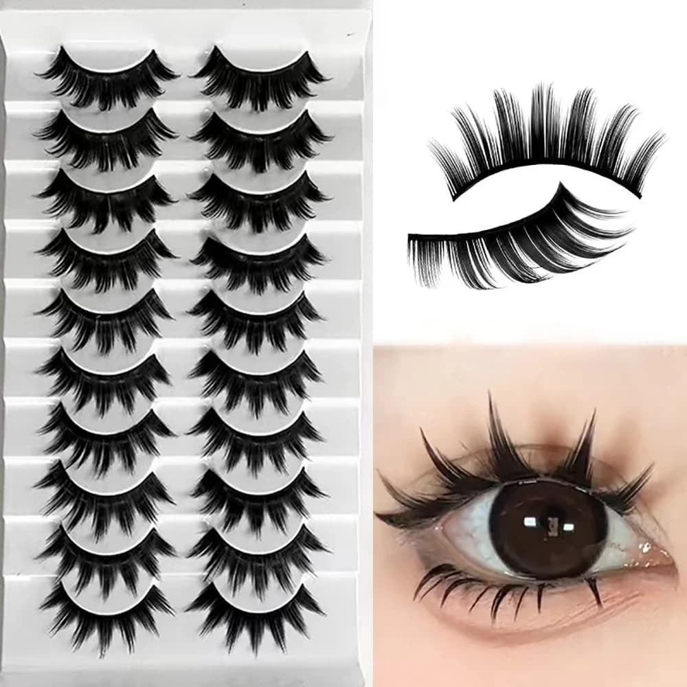 10 pairs of fake eyelashes pretending to be great demons, comics Barbie cosplay, of course thick, a piece of cotton thread, segmen