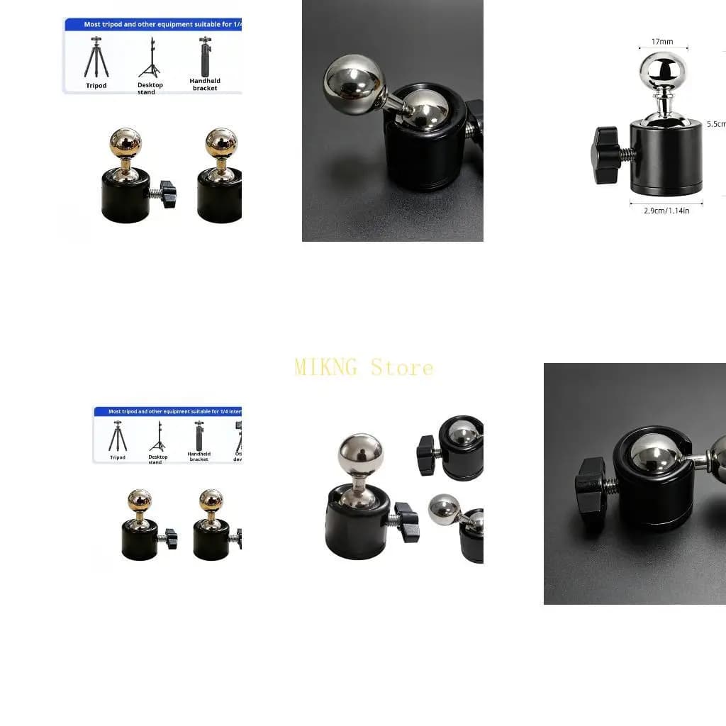 360Degree Rotatable Metal Ball Head Adapters 17Mm Ball and 1/4 Screw Tripod Mount Best Sale