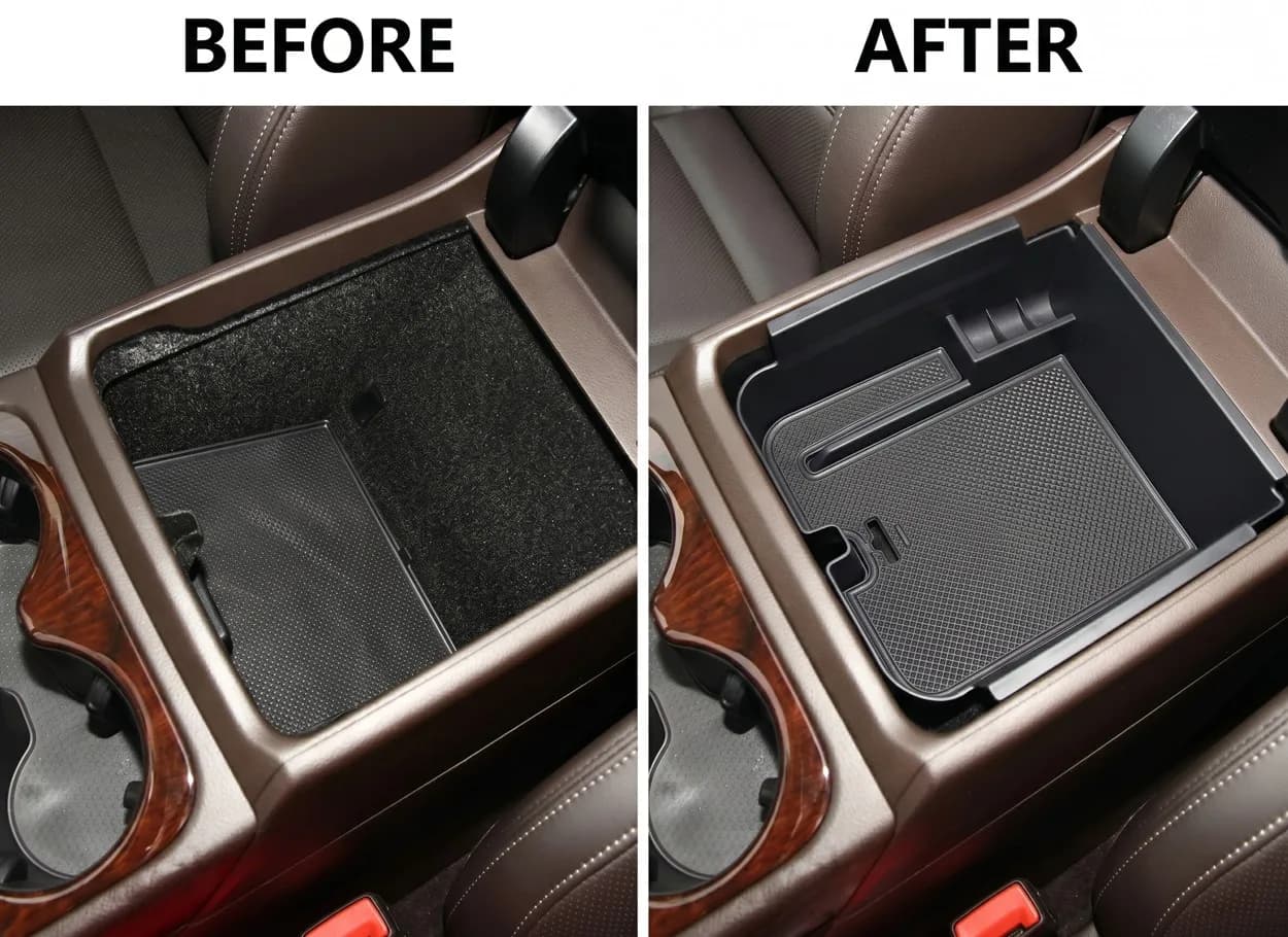 ABS Armrest Storage Tray Organizer for VW Volkswagen Touareg 2011-2018 Center Console Box Accessories