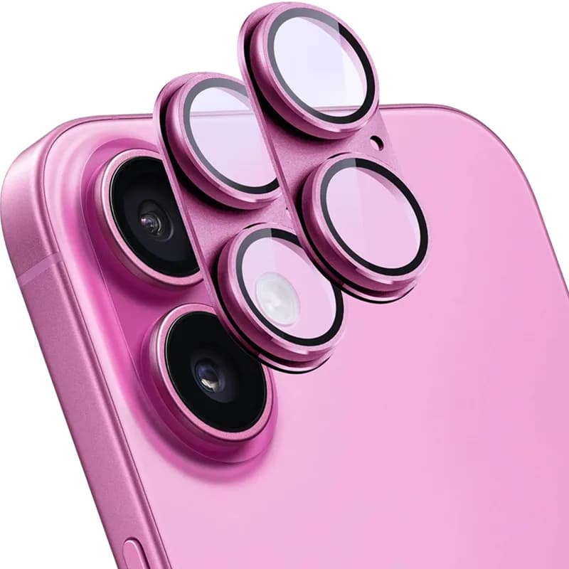 2 Pezzi Protezione per Lenti Fotocamera in Vetro Temperato Metallico per iPhone 16 17 ZiaiFull Cover Accessori