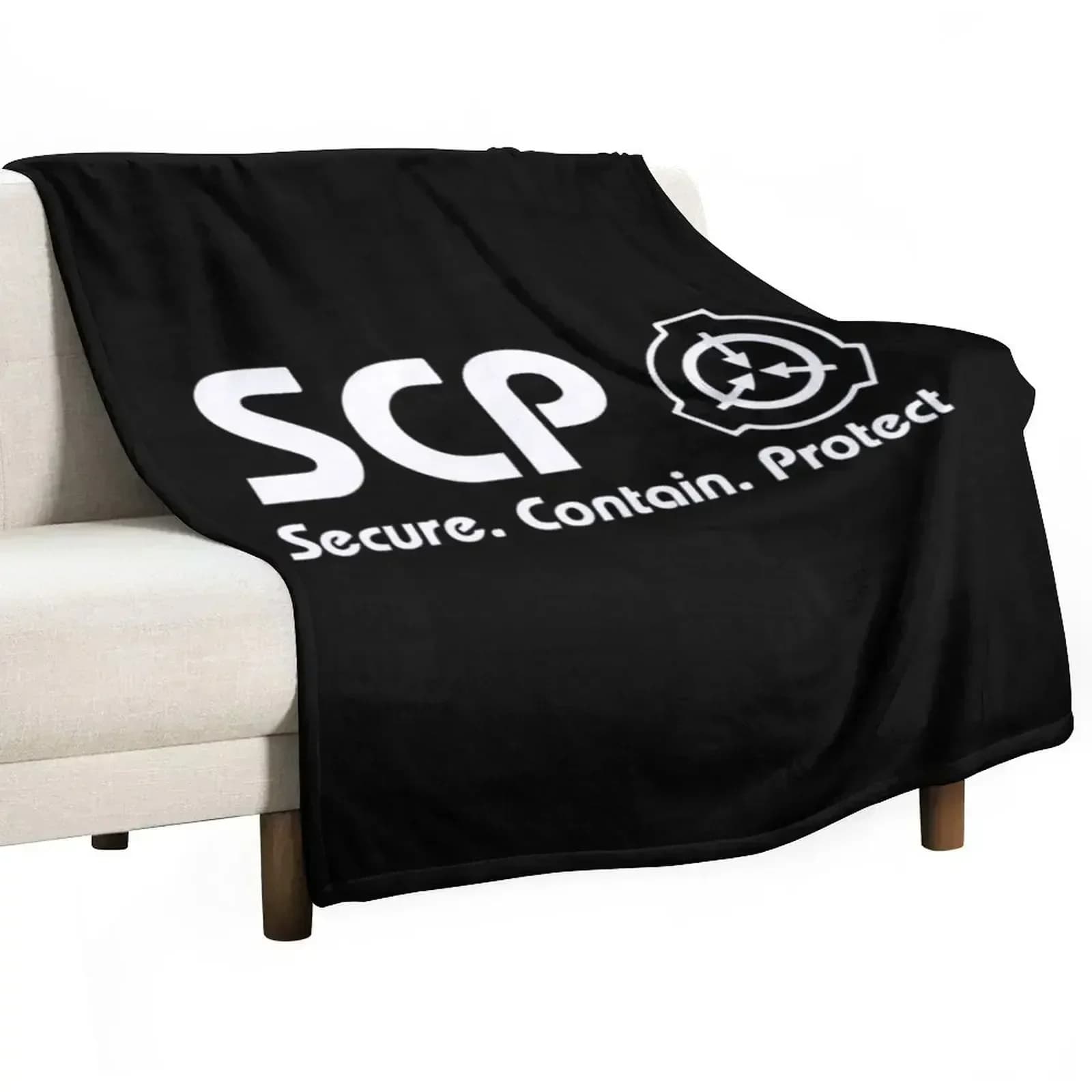Scp Foundation logo Throw Blanket For Sofa Thin Flannel Fabric Large bed plaid Thermals For Travel heavy to sleep Blankets