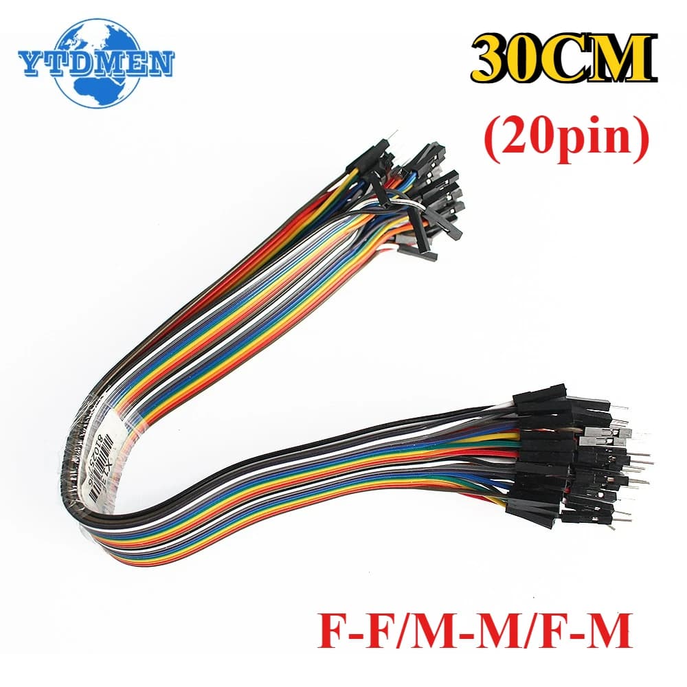 Cable jumper 20 pin line Dupont 30 cm male + male + male + cable Dupont female to female, for electronic kit DIY Arduino