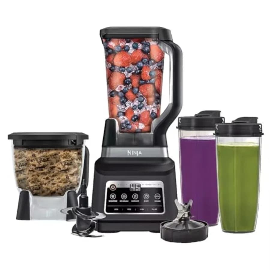 Kitchen system BN805A Pro Plus 1400W 5-in-1 Black, Automatic IQ Blender for Smoothie and Impasti, 72oz Caraffa, Processor Bowl, 2x32oz Glasses