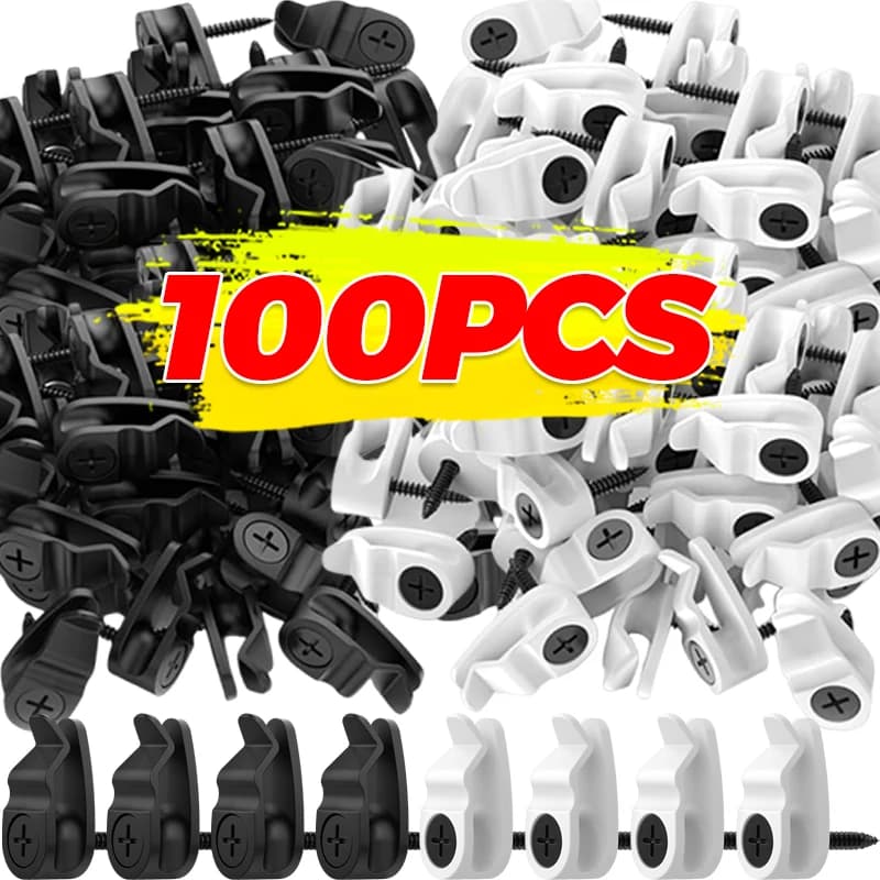 2/100pcs Ganci per ganci per luci a corda Vite nel gancio per appendere luci di Natale Cavo per luci leggiadramente Decorazioni natalizie Clip resistenti alle intemperie