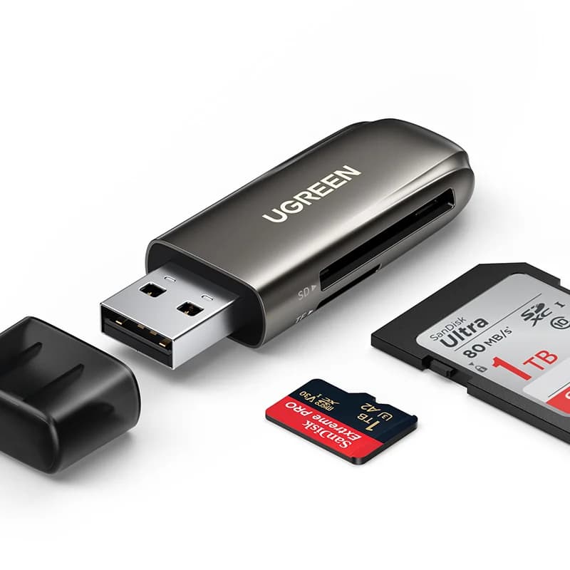 Lettore di schede SD UGREEN Lettore di schede di memoria da USB 3.0 a SD TF Adattatore 2 in 1