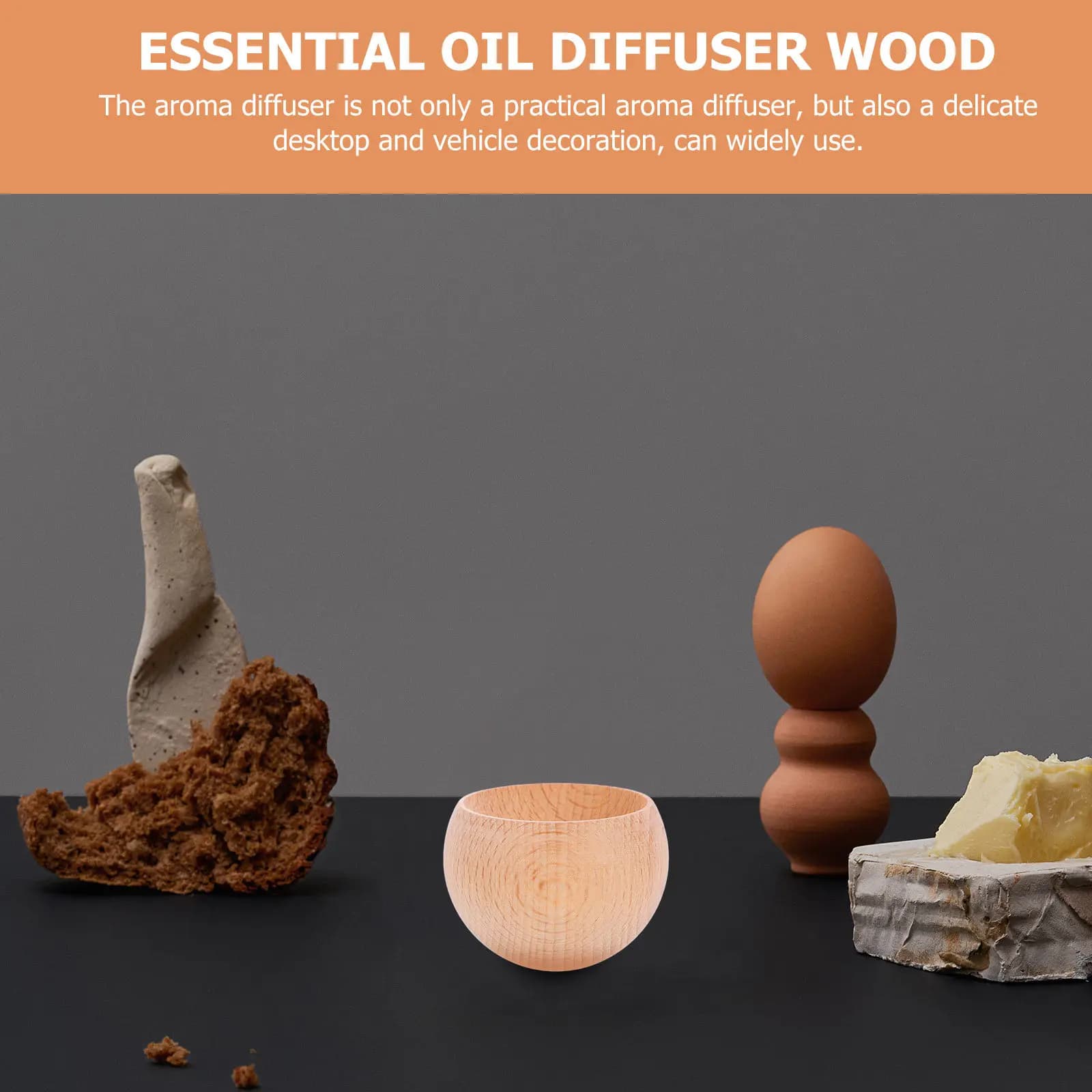 Diffusore di Oli Essenziali in Legno, Piccolo Diffusore di Aromi in Legno Naturale per Casa e Auto, Piccolo Ornamento Decorativo Diffusore in Legno