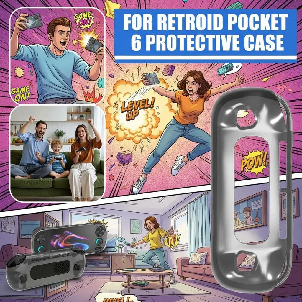 Adatto per la custodia protettiva della console di gioco Retroid Pocket 6, custodia anti-caduta trasparente con raffreddamento in TPU