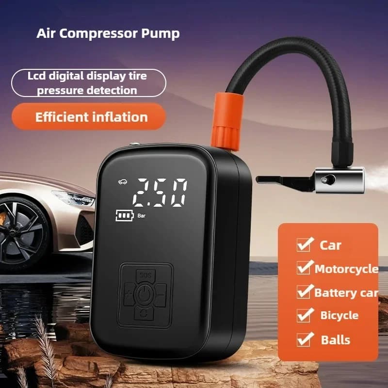 Pompa di gonfiaggio per pneumatici elettrica portatile Compressore d'aria per auto senza fili 150PSI Mini pompa di aria per auto per pneumatici per biciclette per auto