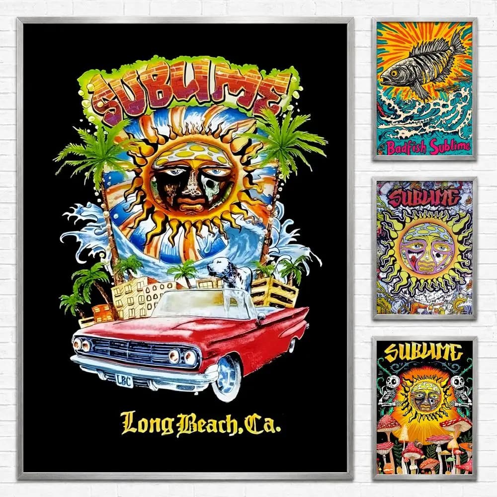Band Sublime Poster Self‑Adhesive Waterproof PP Poster Coffee House Bar Wall Art Sticker Room Home Decor