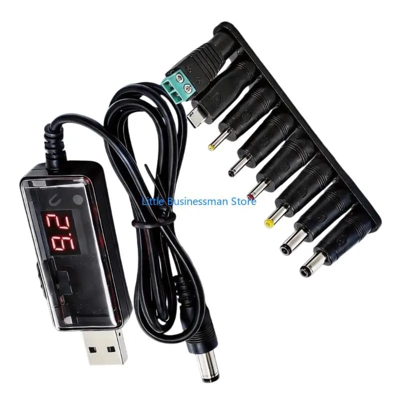 DC5V to USB Adapter Cable with Display for Small Electronics and Travel Use M76A