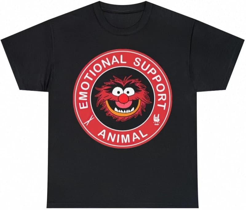 Maglietta vintage divertente The Muppets Emotional Support Animal per uomo e donna, unisex, tutte le taglie S-4XL, nuovi arrivi primavera/estate