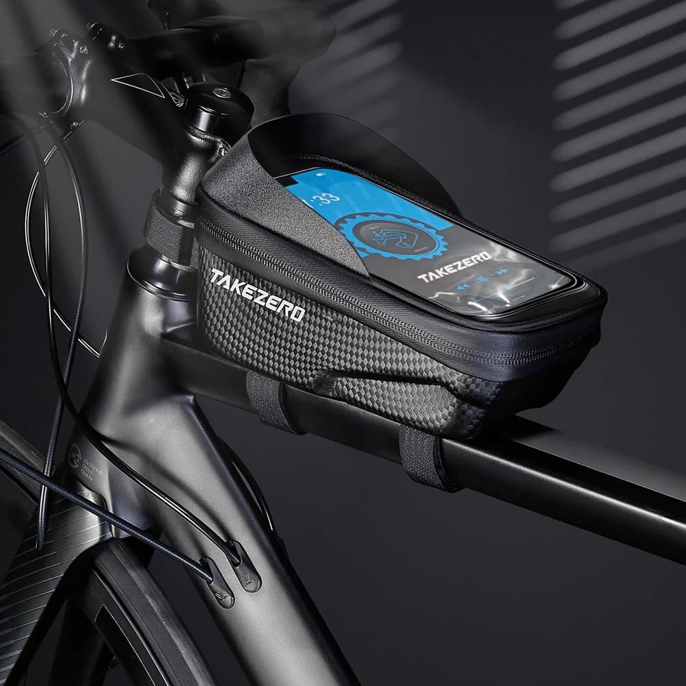 Touch Screen Bicycle Front Frame Bag Light Barrier Upper Tube Pannier Storage Pouch Hard Shell Case Cycling Accessories