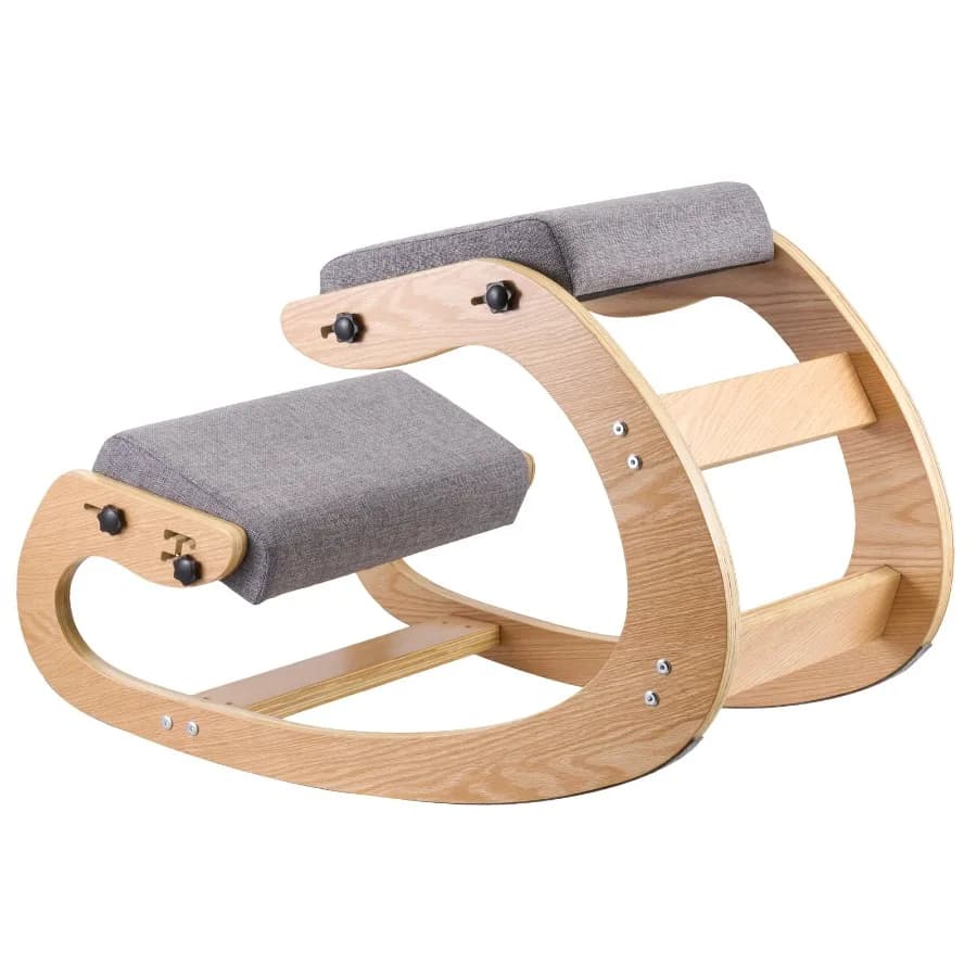 Ergonomic Kneeling Chair with Adjustable Foam Cushions Solid Wood Frame and Height Adjustment for Neck and Back Support Suitabl
