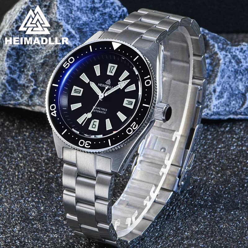 HEIMDALLR H14 Mens Diver Watches Mirror Sapphire 200M Water Resistance LuminosoNH35A Automatic mechanical watches for Men in Steel