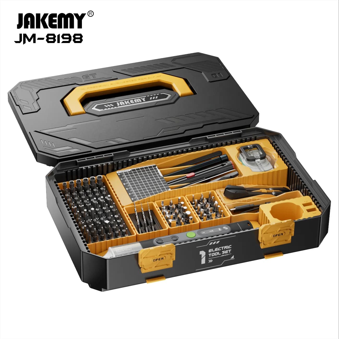 JM-8198 135 in 1 Set di cacciaviti elettrici a batteria per telefono Set di cacciaviti per laptop Set di strumenti modulari elettrici di riparazione