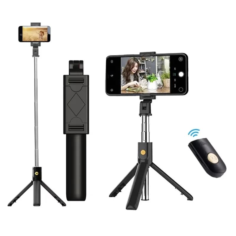 Treppiedi allungabili per telefono cellulare portatile con treppiede pieghevole per selfie stick Bluetooth senza fili per iPhone Xiaomi Huawei Phone Video Live