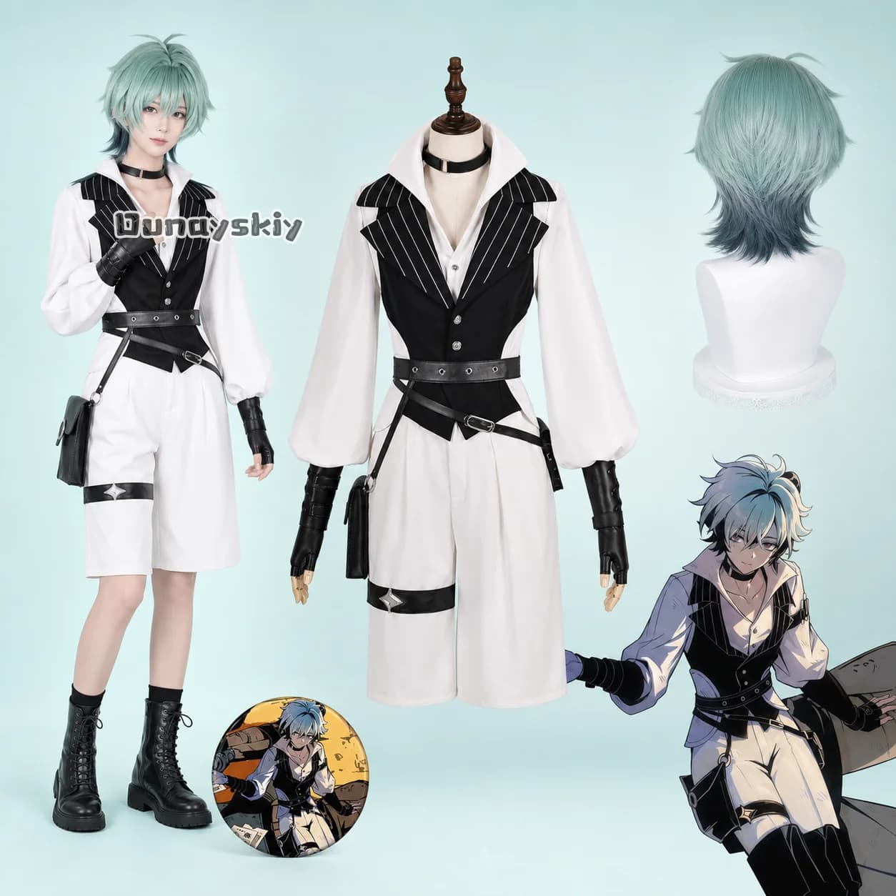 Lohen Adventurer Cosplay Costume Uniform Halloween Carnival Party Christmas Play Role Clothes Clothing Game Genshin Impact