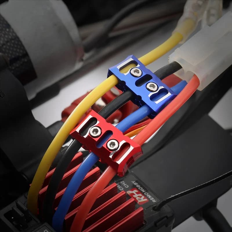 Pratica fibbia per morsetto fisso per cavo motore ESC 12AWG impedisce lo strumento di clip per linea aggrovigliata per drone per barca modello RC, blu