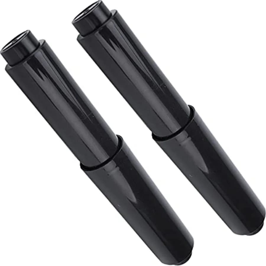 2pcs Toilet Paper Holder Roller Black 6inch Plastic Toilet Tissue Flexible Holder Replacement Bathroom Plastic Spring Loaded In