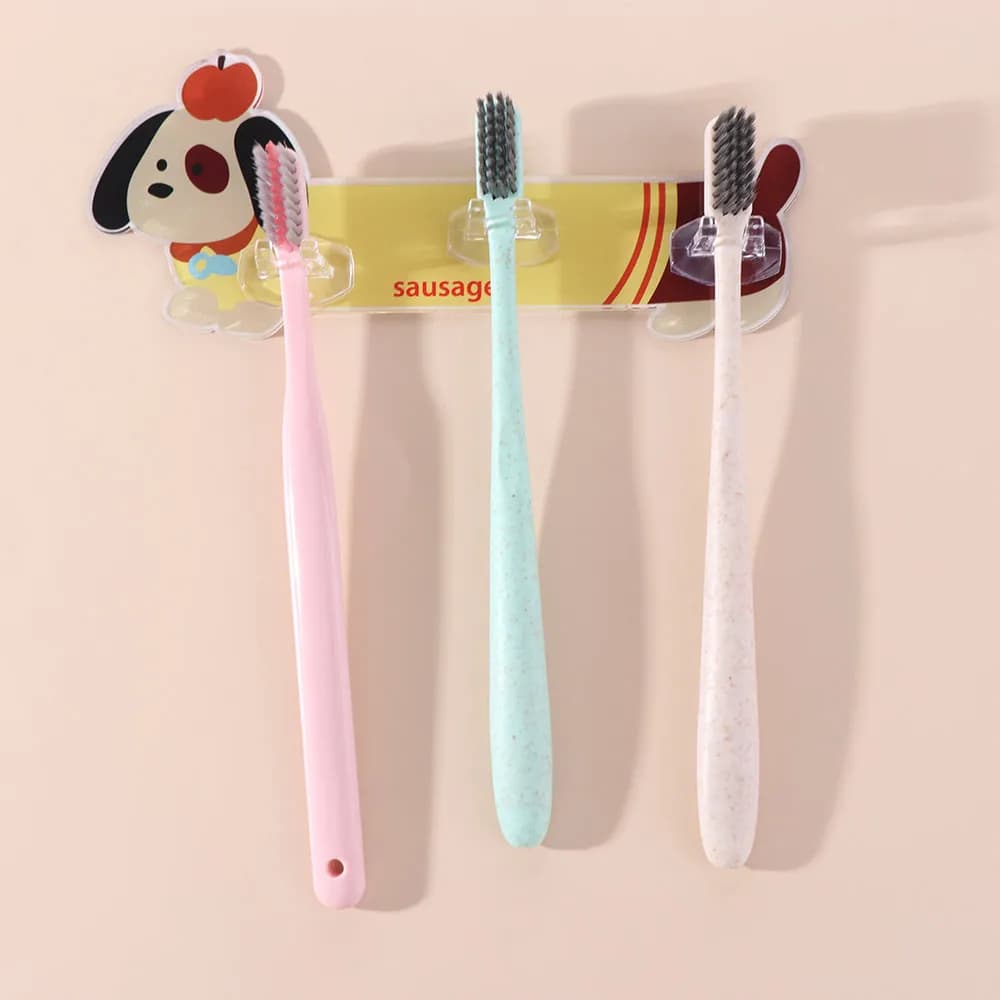 Dopamine Dachshund Toothbrush Holder Waterproof Wall Mounted Cartoon Bathroom Hook Easy To Install Non-slip Plug Storage Shelf