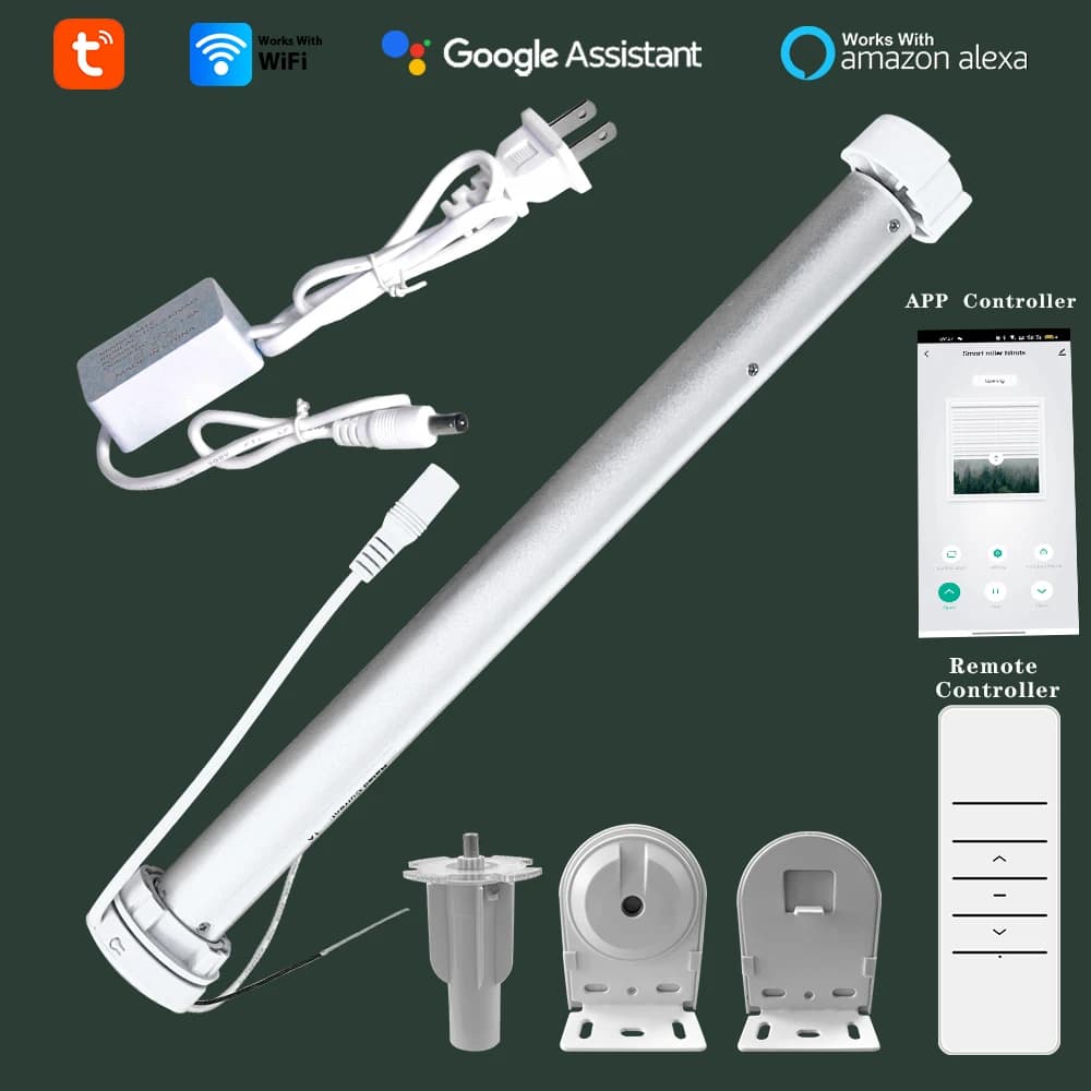 Tuya WiFi Mini Motorize Roller Blind Motor Smart life App Shutter Shade Engine For 38mm Tube Voice Smart Control Home Automation