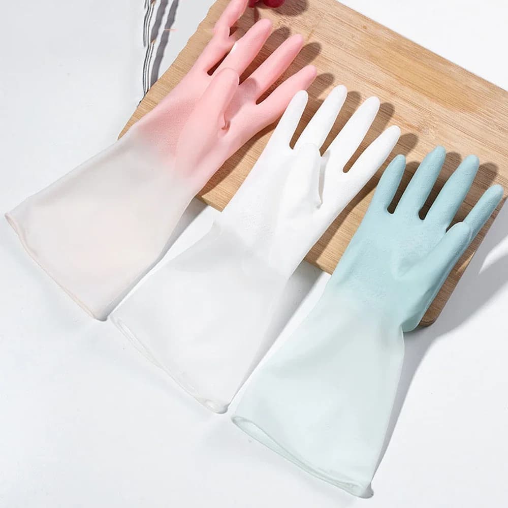 Guanti per la pulizia della cucina, accessori indispensabili per la pulizia, guanti per il bucato, strumenti impermeabili in gomma e lattice per lavare i piatti