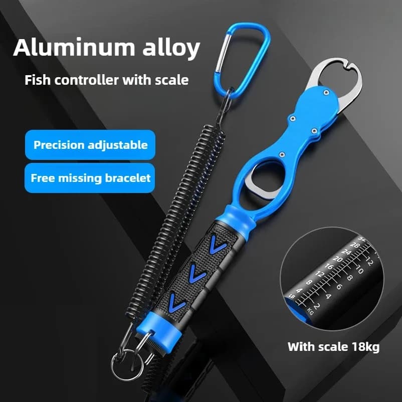 Pinza Portatile in Lega di Alluminio per Pesca con Bilancia Integrata, Accessorio per la Pesca all'Aperto