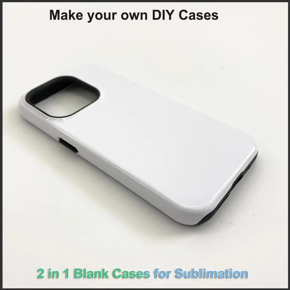 5 pezzi 2 in 1 custodia per telefono vuota stampa a sublimazione 3D coperture per iPhone 17 16 15 14 Pro Max stampa fai da te copertura posteriore termica per cellulare
