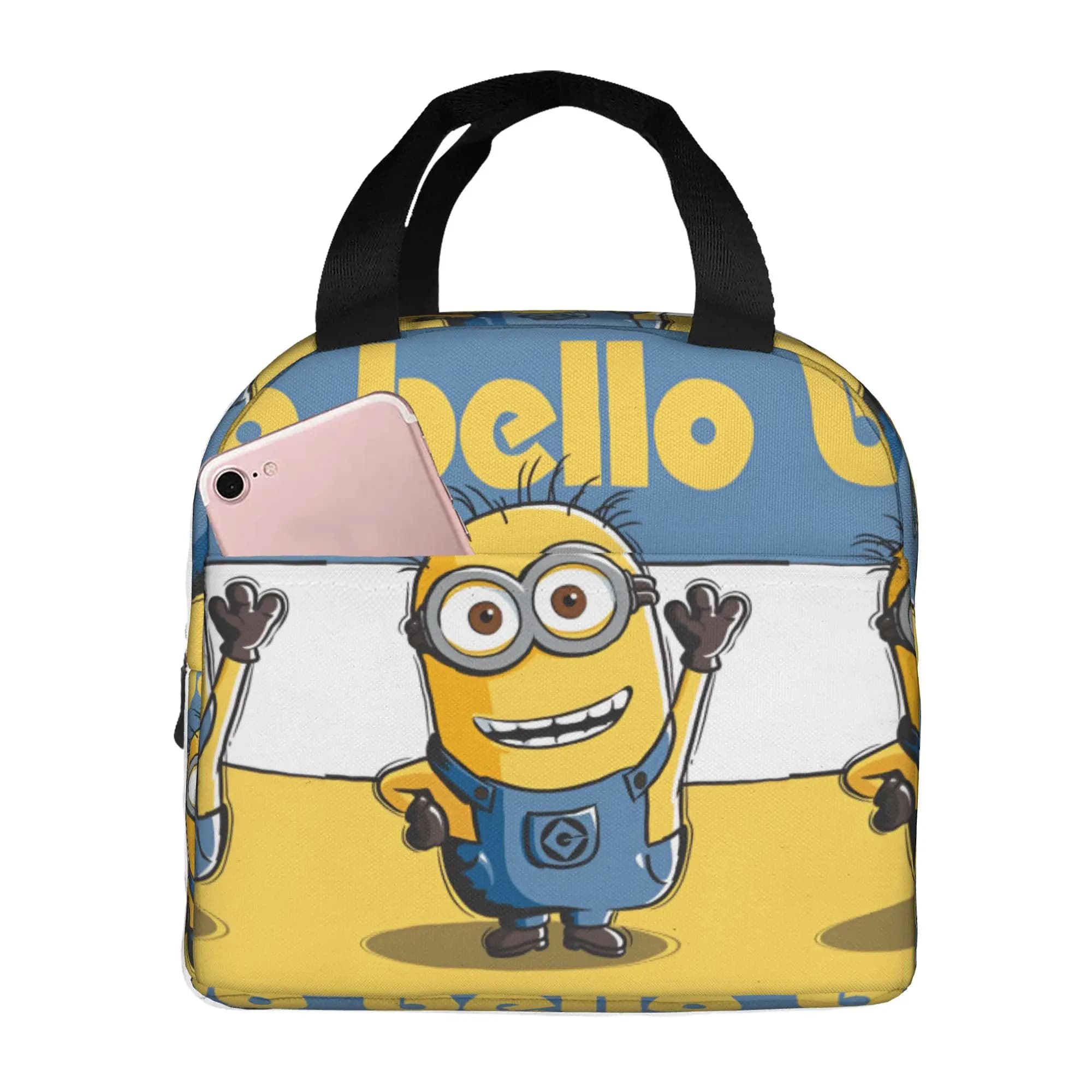 Borsa termica personalizzata M-Miniones riutilizzabile per il pranzo, multifunzione, con isolamento termico, per donne e uomini, per ufficio e lavoro