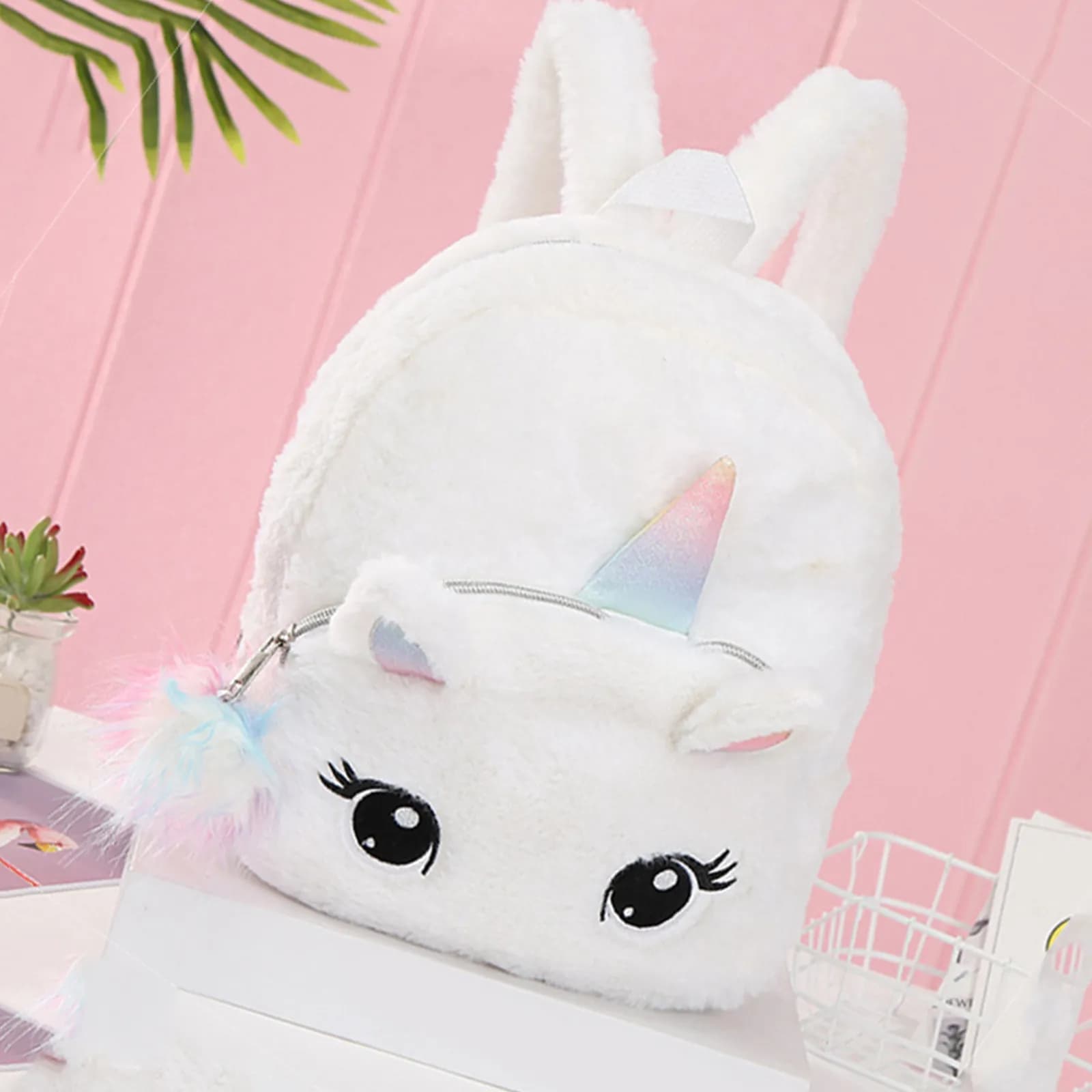 Zaino Unicorno per Bambini Bianco, Borsa Creativa per la Scuola, Borsa Portaoggetti, Zaino da Viaggio Cartone Animato, Borsa a Tracolla per Studenti, Zaino Scolastico