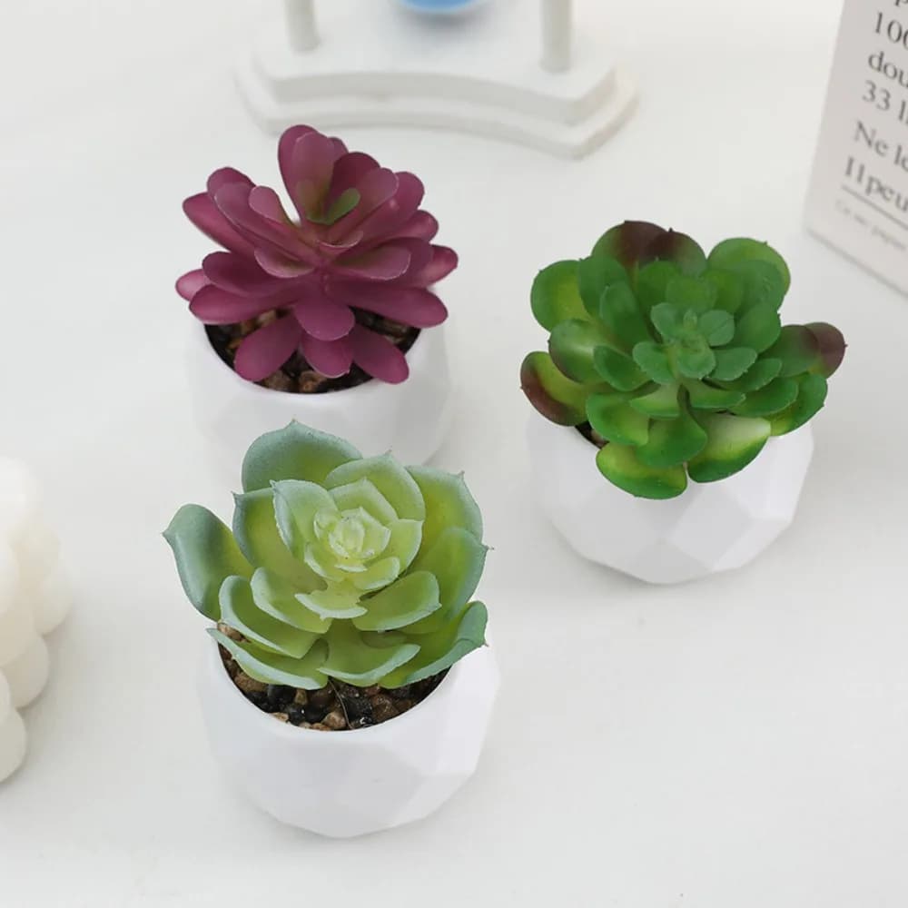 Mini piante finte succulente artificiali Evergreen Cactus piante grasse Bonsai plastica piccole piante in vaso casa