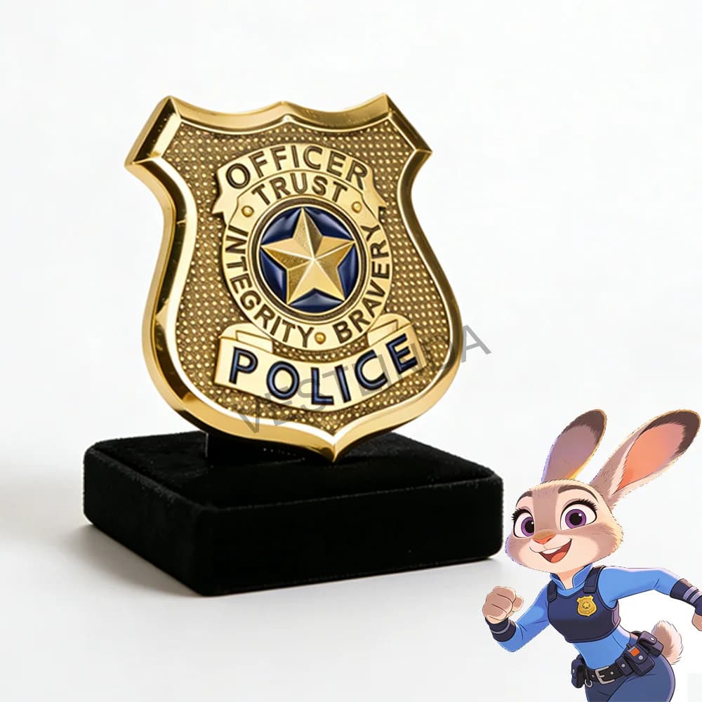 1/10 Pezzi Spilla Distintivo Disney Animal City Agente di Polizia Judy, Accessori per Abbigliamento e Zaini, Regali, Giocattolo, Anime, Cosplay