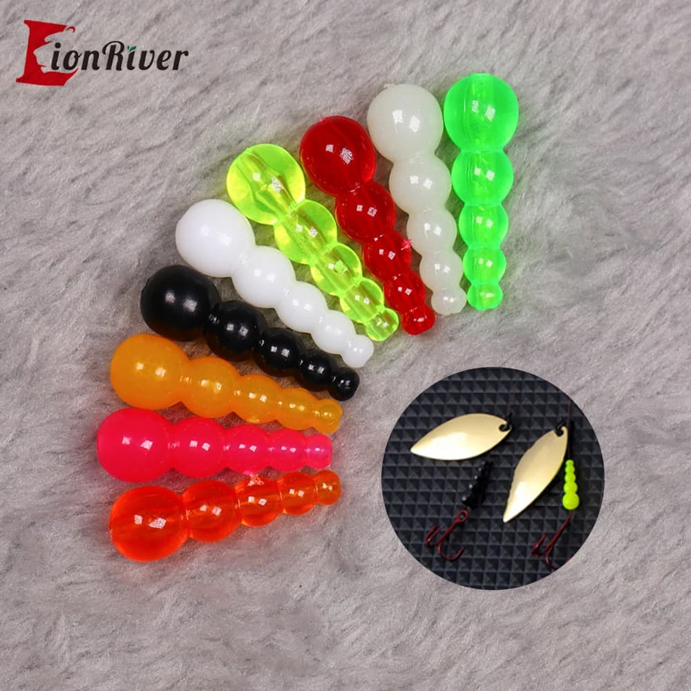 100PCS Perline da pesca impilate Tappo galleggiante in plastica Spinnerbait Lure Beans Walleye Rig Trota in linea Spigola Crappies Attrezzatura da pesca
