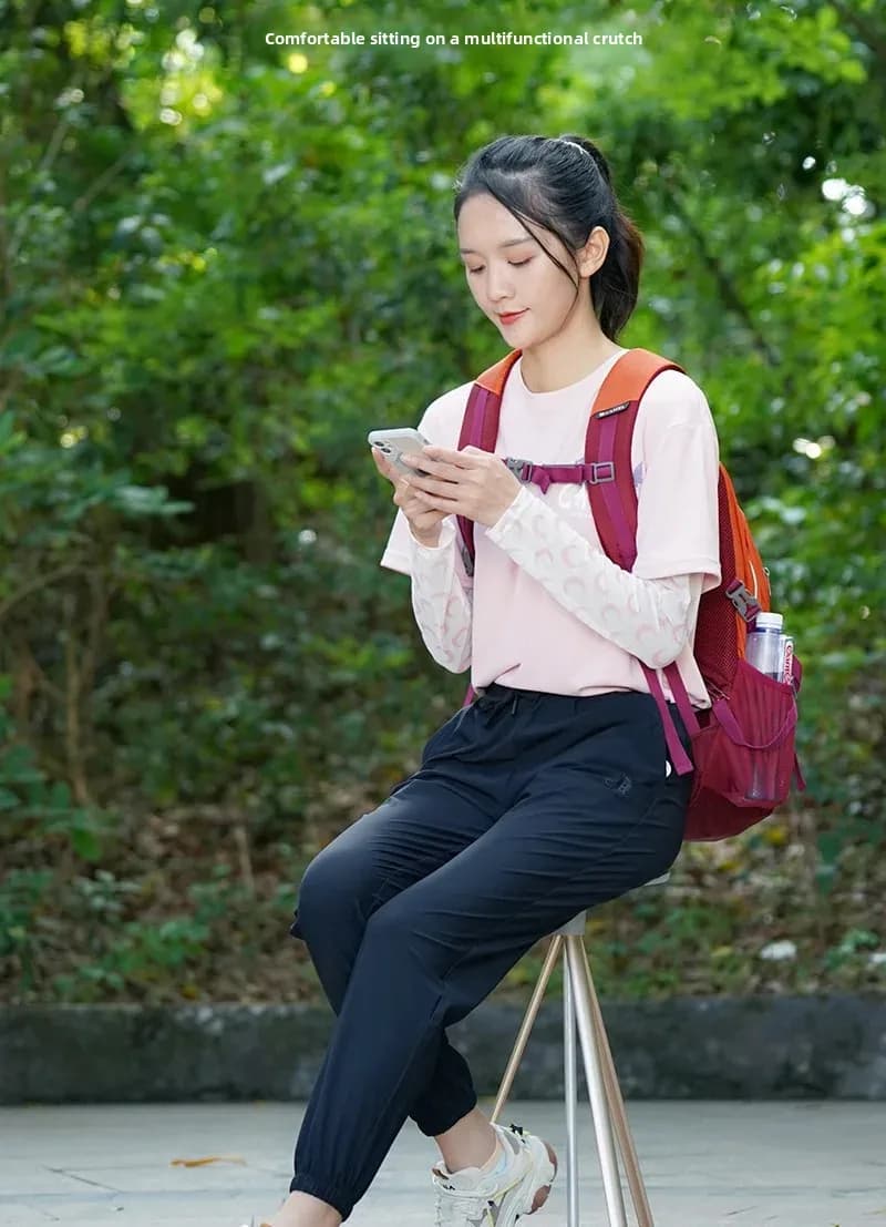 Anti‑Slip Hiking Trekking‑Pole Foldable Massage‑Grip‑Handle for Trekking Camping Mountain Climbing Elderly Walking Support