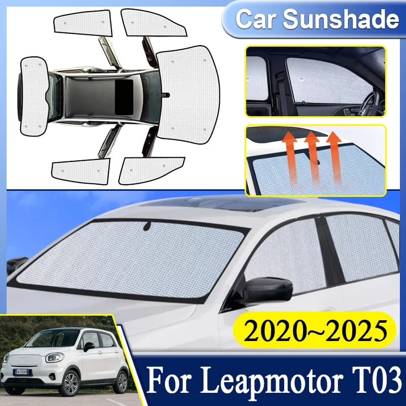 Per Leapmotor T03 2020 2021 2022 2023 2024 2025 Auto Parabrezza Completo Surround Ombrelloni Finestrino Laterale Visiera Accessori Auto