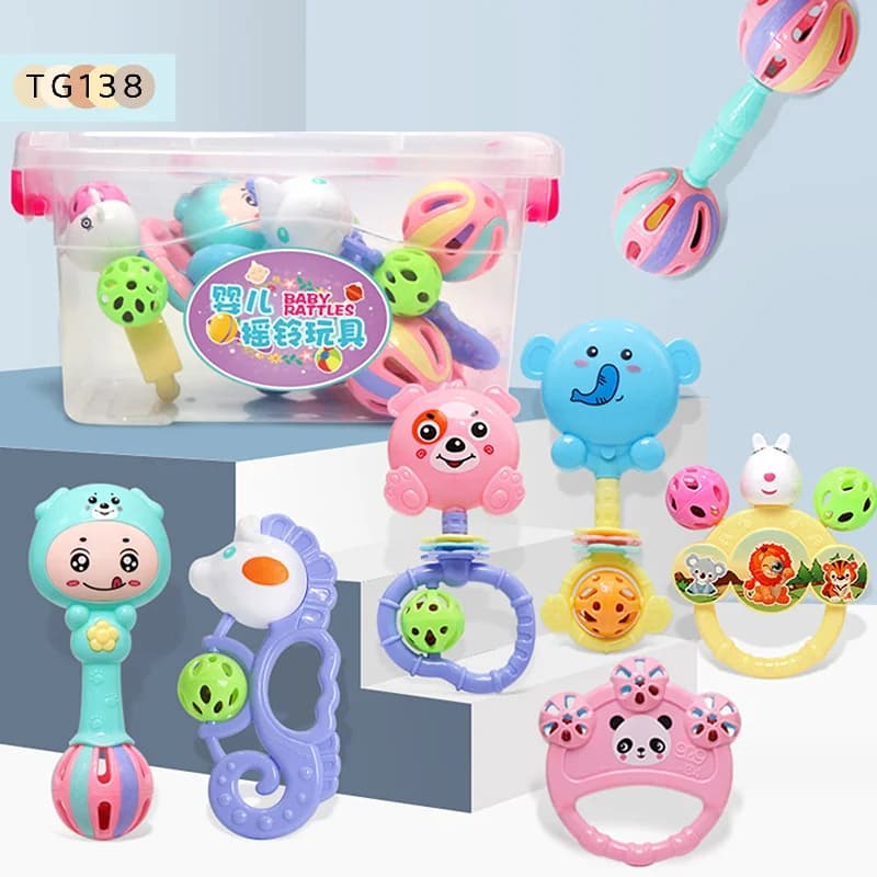 【New】1/7PCS Newborn Sensory Teether Baby Development Games Baby Rattles Toys Educational Infant Toy For 0 6 12 Months