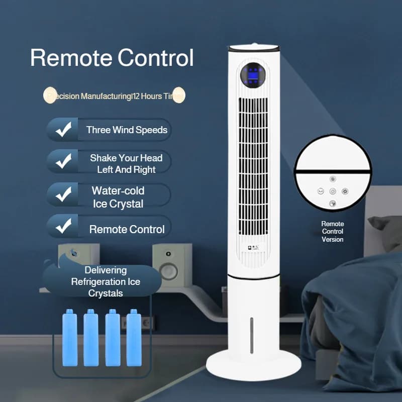 Potente ventilatore elettrico ventilatore dell'aria condizionata Moda facile controllo Raffreddamento rapido Telecomando Timer Ventilatore Telecomando domestico