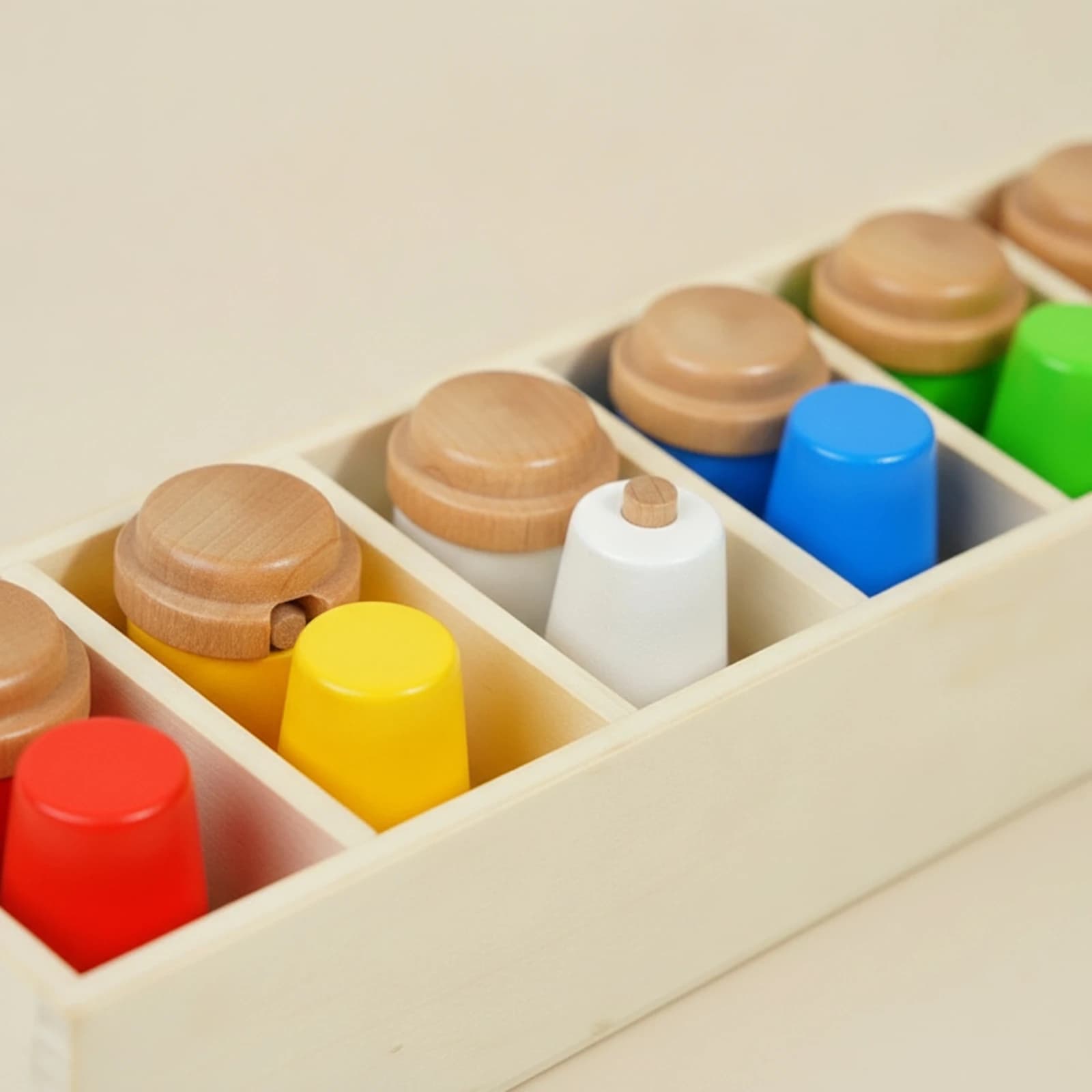 Wooden Matching Game Preschool Memory Game with Wooden Box Matching Blocks Developmental Safe for Toddlers, Home, Classroom