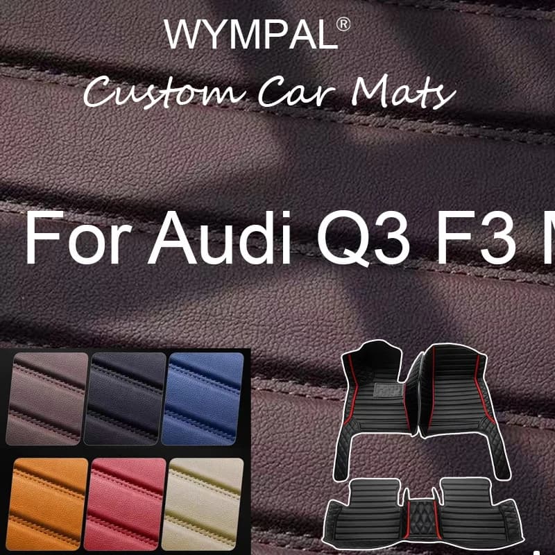 Luxury Car Mats For Audi Q3 F3 MK2 2019~2022 Durable Anti Dirt Rug Auto Floor Mat Luxury Leather Carpet Set Car Accessories