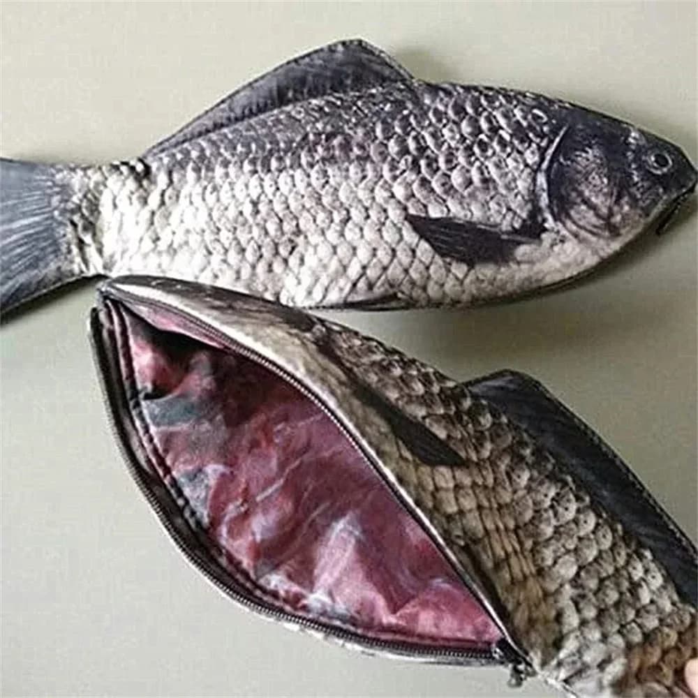 Astuccio a Forma di Pesce, Borsa per Penne a Forma di Pesce, Portamonete a Forma di Pesce, Astuccio Divertente, Regali per Forniture da Ufficio